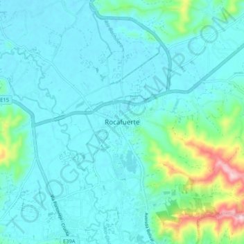 Mapa topográfico Rocafuerte, altitud, relieve