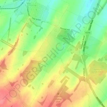 Mapa topográfico Waldershare, altitud, relieve