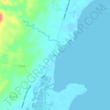 Mapa topográfico Bagacay, altitud, relieve