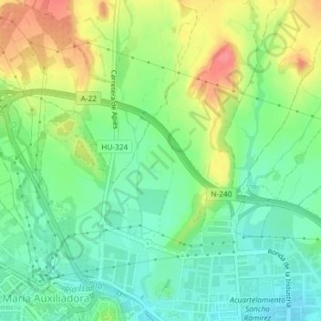 Mapa topográfico Alfaz, altitud, relieve