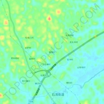Mapa topográfico Hanang, altitud, relieve