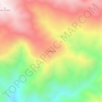 Mapa topográfico Towulu, altitud, relieve