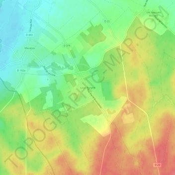 Mapa topográfico Loge Borgne, altitud, relieve