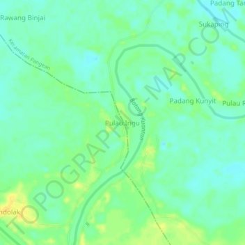 Mapa topográfico Pulau Ingu, altitud, relieve