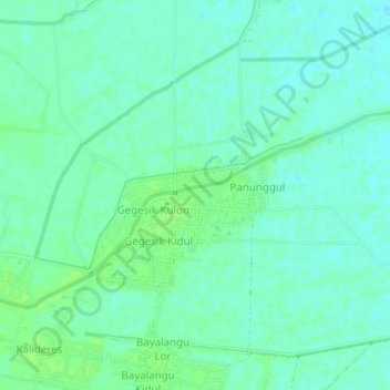 Mapa topográfico Gegesik Lor, altitud, relieve