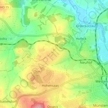 Mapa topográfico Vogelherd, altitud, relieve