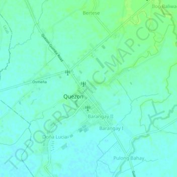 Mapa topográfico Dulong Bayan, altitud, relieve