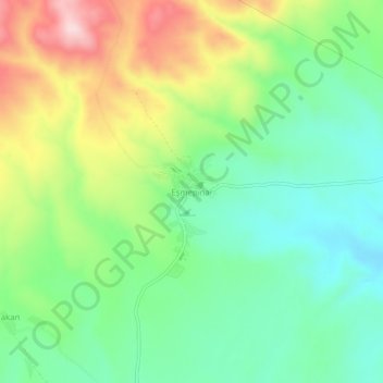 Mapa topográfico Eşmepınar, altitud, relieve