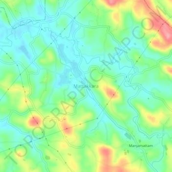 Mapa topográfico Mattakkara, altitud, relieve