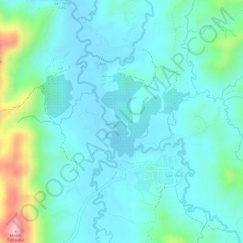 Mapa topográfico San Ysiro Valley, altitud, relieve