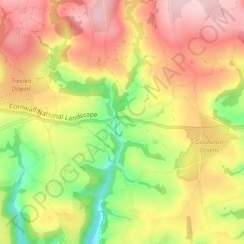 Mapa topográfico Pantersbridge, altitud, relieve