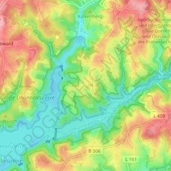 Mapa topográfico Unterberg, altitud, relieve