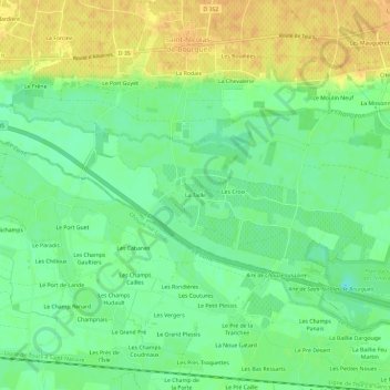 Mapa topográfico La Taille, altitud, relieve