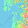 Mapa topográfico Mosterøy, altitud, relieve