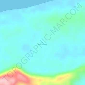 Mapa topográfico Bukit Monges, altitud, relieve