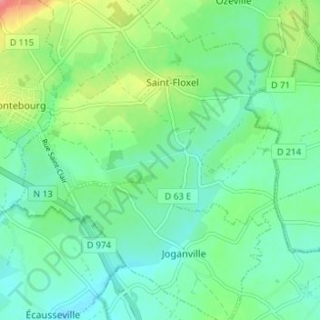 Mapa topográfico La Ruetterie, altitud, relieve