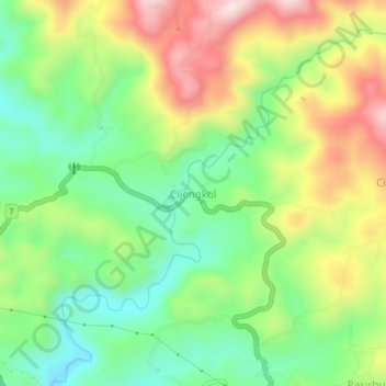 Mapa topográfico Cijengkol, altitud, relieve
