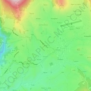 Mapa topográfico Berga, altitud, relieve