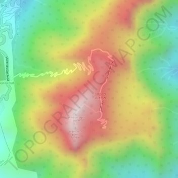 Mapa topográfico Eastern Ghats, altitud, relieve