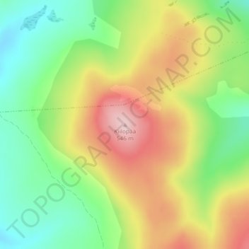 Mapa topográfico Kiilopää, altitud, relieve