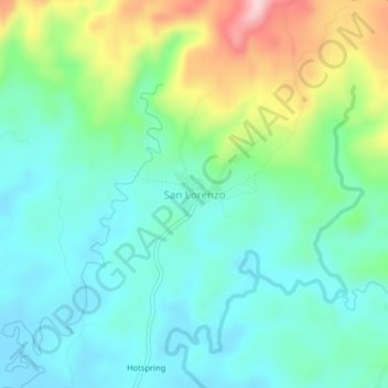 Mapa topográfico San Lorenzo, altitud, relieve