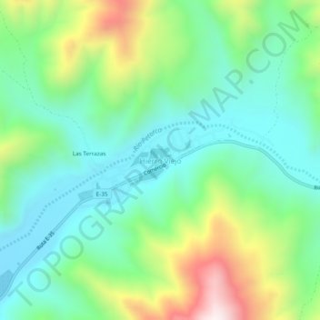 Mapa topográfico Hierro Viejo, altitud, relieve