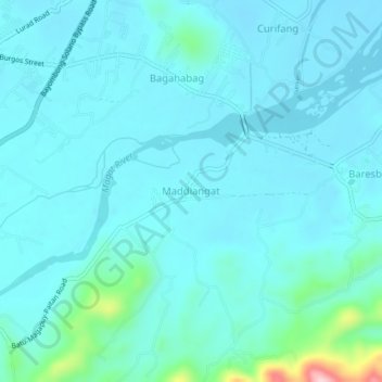 Mapa topográfico Maddiangat, altitud, relieve