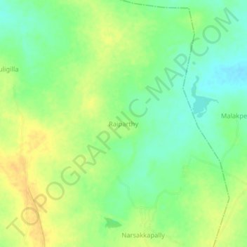 Mapa topográfico Raiparthy, altitud, relieve