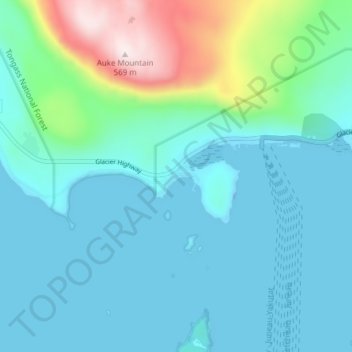 Mapa topográfico Fairhaven, altitud, relieve