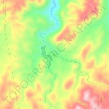 Mapa topográfico Tizirt, altitud, relieve