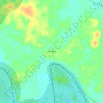 Mapa topográfico Saladita, altitud, relieve