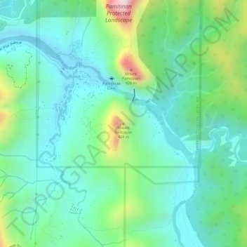 Mapa topográfico Mount Binicayan, altitud, relieve