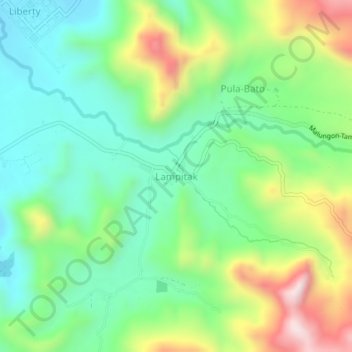 Mapa topográfico Lampitak, altitud, relieve