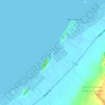Mapa topográfico Îlet Levesque, altitud, relieve