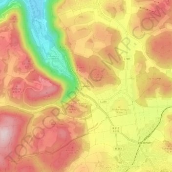 Mapa topográfico Traifelberg, altitud, relieve