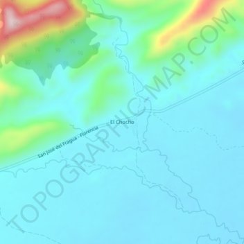 Mapa topográfico El Chocho, altitud, relieve