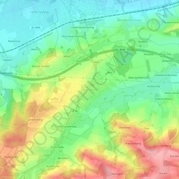 Mapa topográfico Armstorf, altitud, relieve