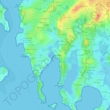 Mapa topográfico Moulin de Baden, altitud, relieve