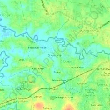 Mapa topográfico Cibunarmujia, altitud, relieve