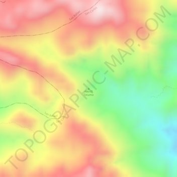 Mapa topográfico Alto El Totumo, altitud, relieve