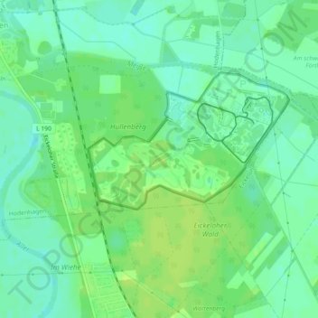 Mapa topográfico Zentralafrika, altitud, relieve