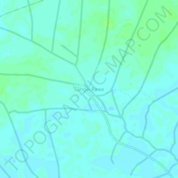 Mapa topográfico Sungai Rawa, altitud, relieve