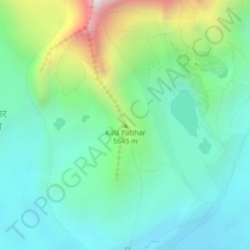Mapa topográfico Kala Patthar, altitud, relieve