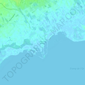 Mapa topográfico Cabanes du Salaison, altitud, relieve
