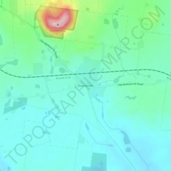 Mapa topográfico Dunnstown, altitud, relieve