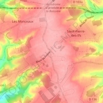 Mapa topográfico La Corne, altitud, relieve