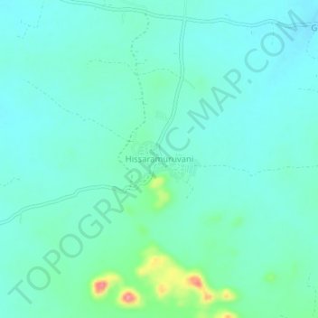 Mapa topográfico Hissaramuruvani, altitud, relieve