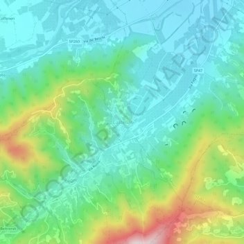 Mapa topográfico Castellar, altitud, relieve