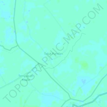 Mapa topográfico Teluk Pandan, altitud, relieve