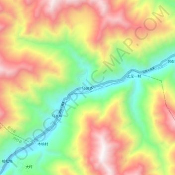 Mapa topográfico Manai, altitud, relieve